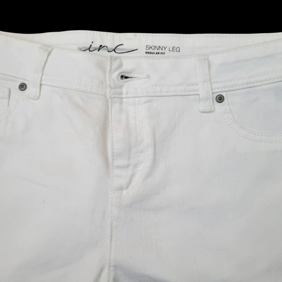 INC Skinny Leg Regular Fit White Jeans Women's Size 6. Waist 32" Inseam 31" NWT - Picture 8 of 10